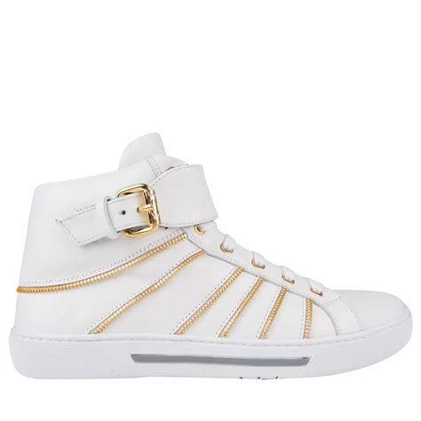 versace white top|versace zipped high top sneakers.